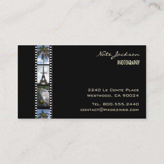 写真家の名刺写真テンプレート 名刺 (裏面)