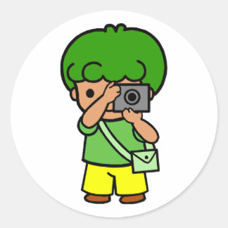 写真家の少年 ラウンドシール