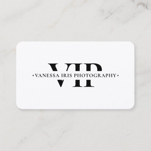 写真家の撮影モダン白黒 名刺 (正面)