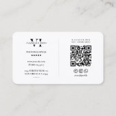 写真家の撮影モダン白黒 名刺 (裏面)