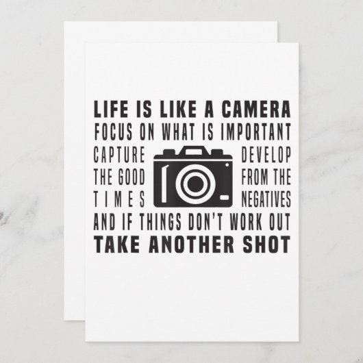 写真家の生活はカメラ写真のようなものだ 案内状 (正面/裏面)