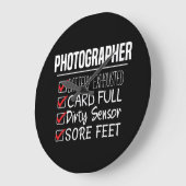 写真家の生活 – 写真おもしろいチェックリスト ラージ壁時計 (傾斜)