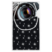 写真家の白黒クリスマススター スモールペーパーバッグ (裏面)