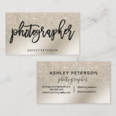 写真家の真珠グリッターアイボリー 名刺 (正面/裏面)