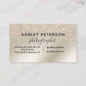 写真家の真珠グリッターアイボリー 名刺 (裏面)