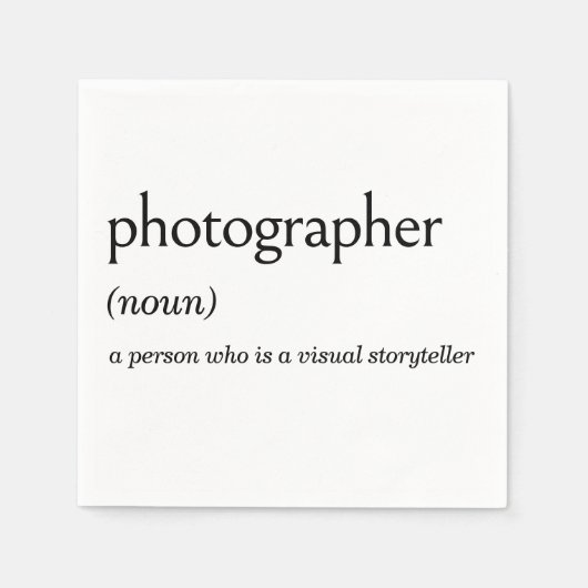 写真家の辞書定義 スタンダードカクテルナプキン (正面)
