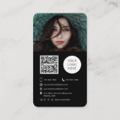 写真家のQRコードトレンディー写真 名刺 (裏面)