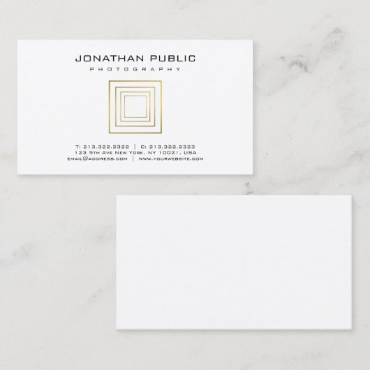 写真家エレガント金ゴールド撮影テンプレート 名刺 (正面/裏面)