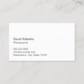 写真家カスタムのカバー画像撮影 名刺 (裏面)