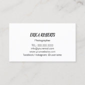 写真家カスタムのカメラ写真撮影 名刺 (裏面)