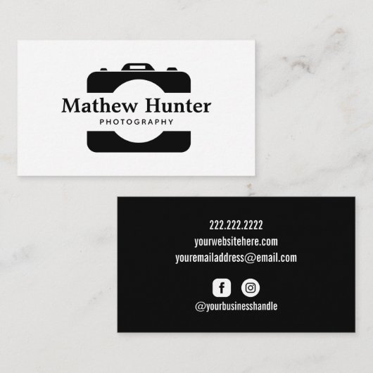 写真家カメラカスタム名刺 名刺 (正面/裏面)