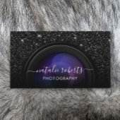 写真家カメラシックなブラックグリッター撮影 名刺