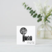 写真家カメラスクリプト撮影QRコード スクエア名刺 (スタンド正面)