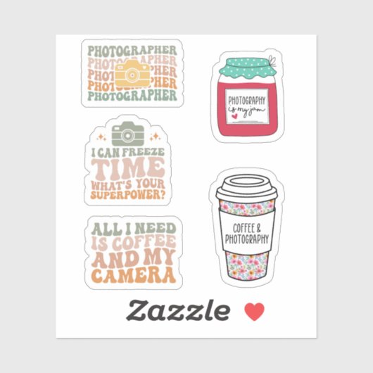 写真家カメラステッカーパック、かわいい写真 シール (シート)