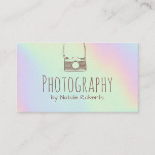 写真家カメラパステル·ホログラフィック写真 名刺