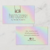 写真家カメラパステル·ホログラフィック写真 名刺 (正面/裏面)