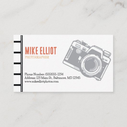 写真家カメラフィルム白黒ビジネス 名刺 (裏面)