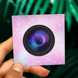 写真家カメラユニコーングリッター写真 スクエア名刺