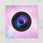 写真家カメラユニコーングリッター撮影 スクエア名刺 (正面)