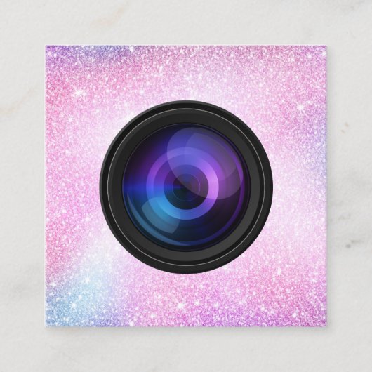 写真家カメラユニコーングリッター撮影 スクエア名刺 (正面)