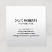 写真家カメラユニコーングリッター撮影 スクエア名刺 (裏面)