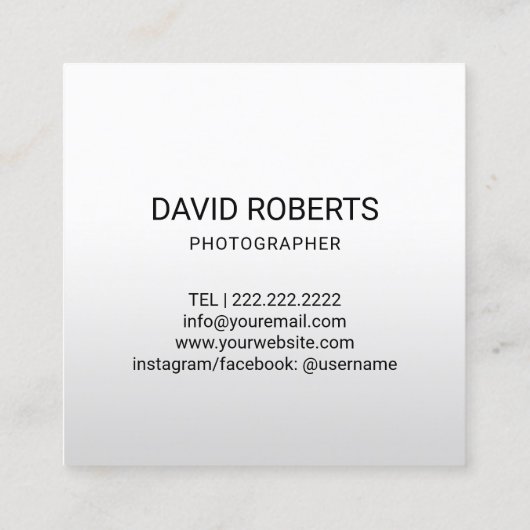 写真家カメラユニコーングリッター撮影 スクエア名刺 (裏面)