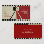 写真家カメラ写真撮影ブラック、レッド、ベージュ 名刺 (正面/裏面)