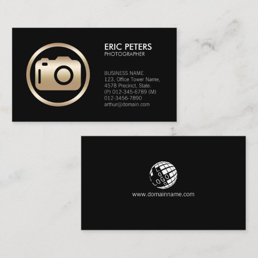 写真家カメラ名刺 名刺 (正面/裏面)