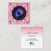 写真家カメラ螺旋花写真 スクエア名刺 (正面/裏面)