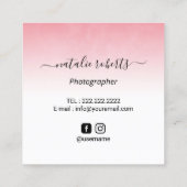 写真家カメラ螺旋花写真 スクエア名刺 (裏面)