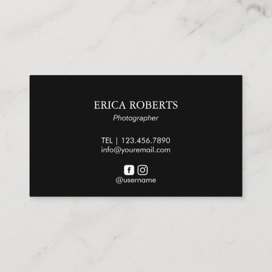 写真家カメラ黄色ハート撮影 名刺 (裏面)