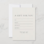 写真家ギフトカード証明書 サンキューカード (裏面)