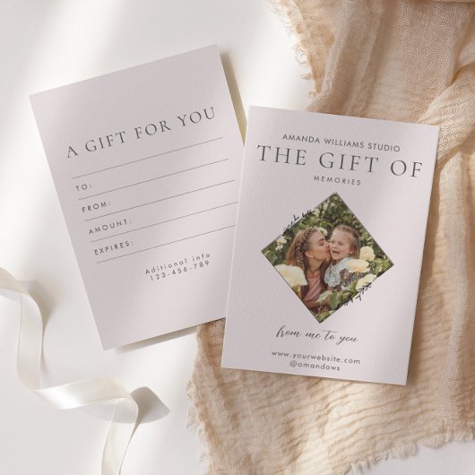 写真家ギフトカード証明書 サンキューカード