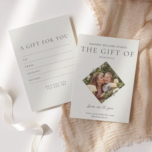 写真家ギフトカード証明書 サンキューカード