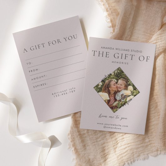 写真家ギフトカード証明書 サンキューカード