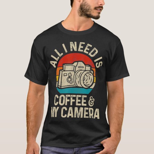 写真家ギフトコーヒーカメラおもしろいヴィンテージポー Tシャツ (正面)