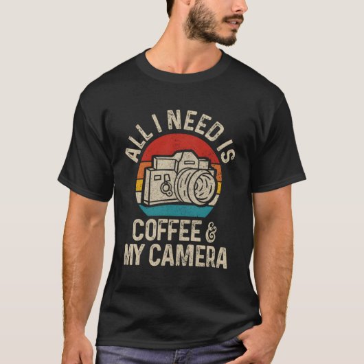 写真家ギフトコーヒーカメラおもしろいヴィンテージ写真 Tシャツ (正面)