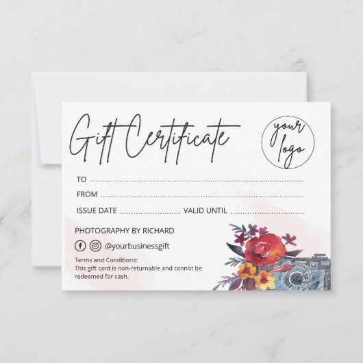 写真家ギフトフローラ証明書ログ (裏面)