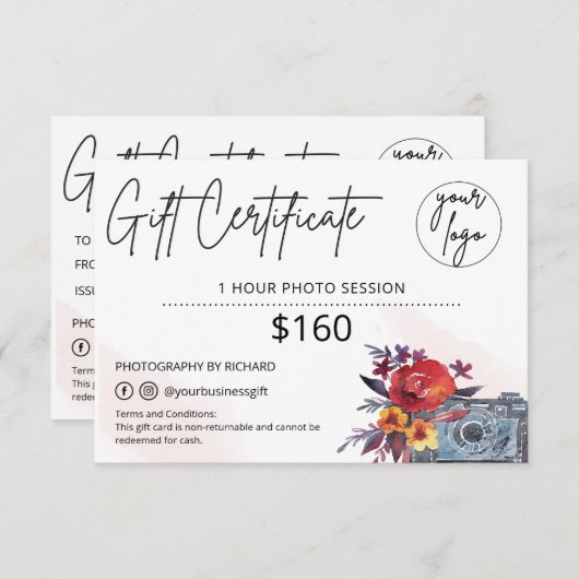 写真家ギフトフローラ証明書ログ (正面/裏面)