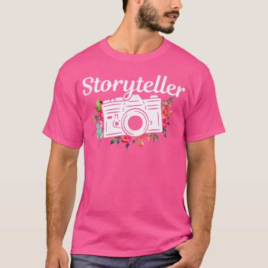 写真家ギフト 物語を紡ぐ人 花 カメラ 写真 Tシャツ (正面)