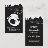 写真家クリエイティブレトロ白黒カメラ 名刺 (正面/裏面)