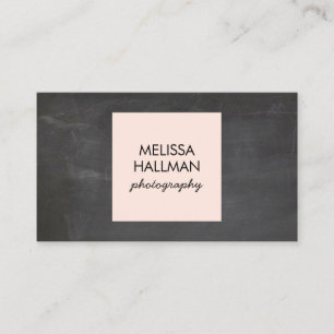 写真家シンプル向けChalkboardのスクエアロゴ 名刺