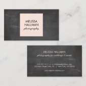 写真家シンプル向けChalkboardのスクエアロゴ 名刺 (正面/裏面)