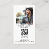 写真家セルフポートレイトQRコードビジネスカード 名刺 (裏面)