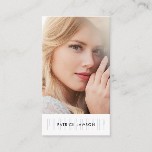 写真家セルフポートレイトQRコードビジネスカード 名刺 (正面)