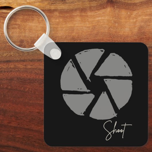 写真家デザインヴィンテージ絞りレトロカメラ キーホルダー (正面)