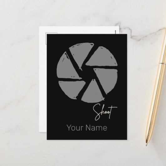 写真家デザインヴィンテージ絞りレトロカメラ シーズンポストカード (正面/裏面インサイチュ)