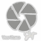 写真家デザインヴィンテージ絞りレトロカメラ シール (正面)