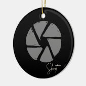 写真家デザインヴィンテージ絞りレトロカメラ セラミックオーナメント (左)