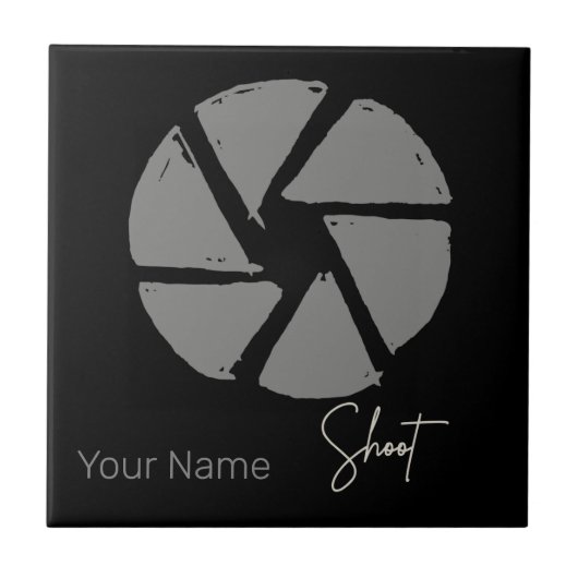 写真家デザインヴィンテージ絞りレトロカメラ タイル (正面)